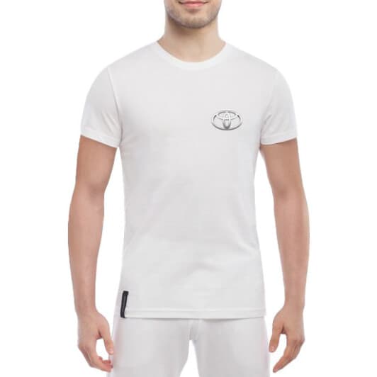 Футболка мужская Globuspioner классическая Toyota Silver Mini Logo белый спереди