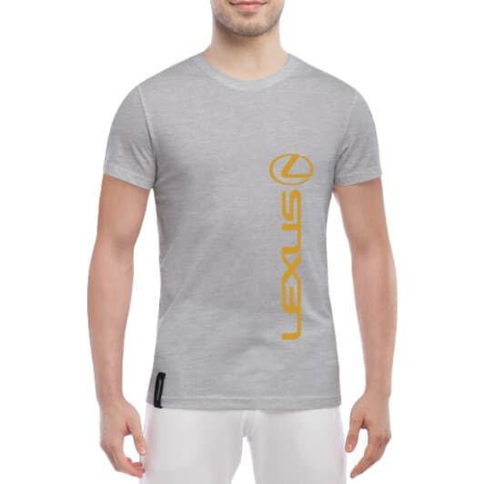 Футболка мужская Globuspioner классическая Lexus Logo Gold серый спереди