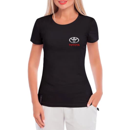 Футболка жіноча Globuspioner класична Toyota Mini Logo чорна принт спереду