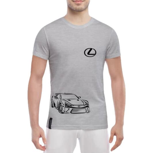 Футболка мужская Globuspioner классическая Lexus LFA серый спереди