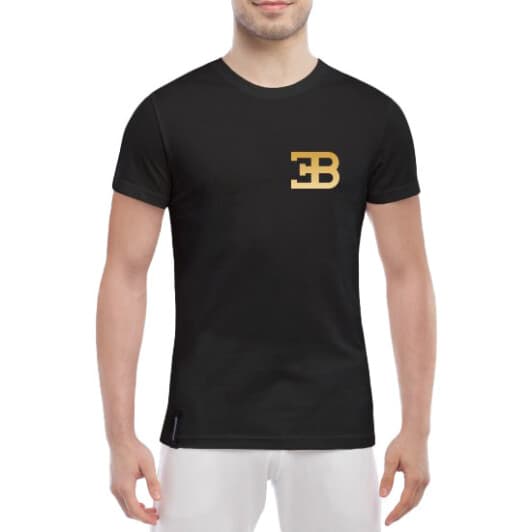 Футболка чоловіча Globuspioner класична Bugatti Gold Mini чорна принт спереду