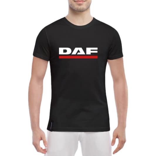 Футболка чоловіча Globuspioner класична DAF Mini Logo чорна принт спереду