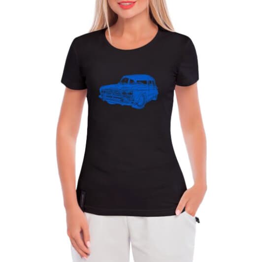 Футболка женская Globuspioner классическая VAZ 2106 черная принт спереди