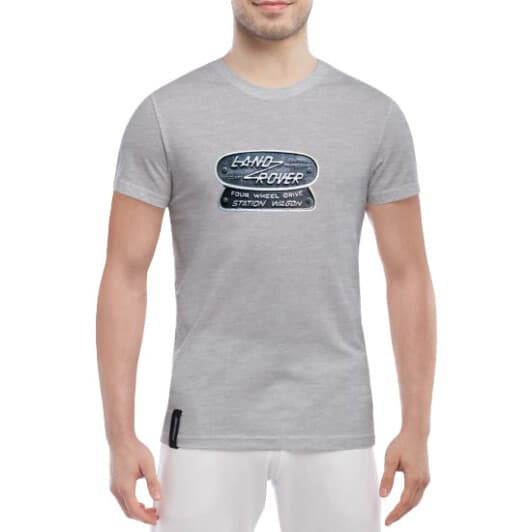 Футболка мужская Globuspioner классическая Land Rover Steel серый спереди