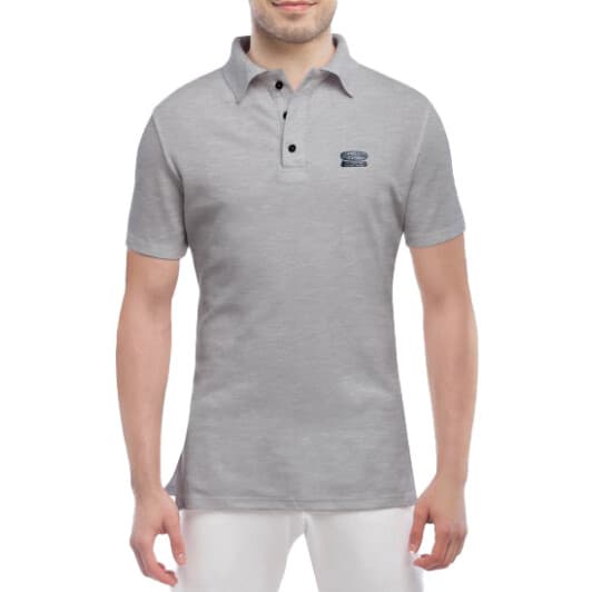 Футболка мужская Globuspioner поло Land Rover Steel серый спереди