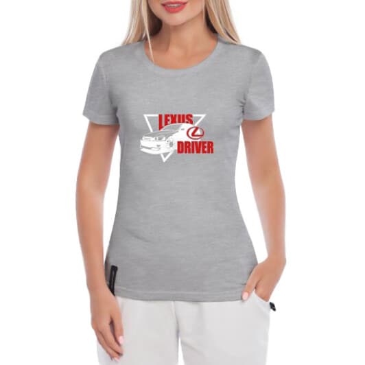 Футболка жіноча Globuspioner класична Lexus Drive сіра принт спереду