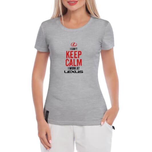 Футболка жіноча Globuspioner класична Keep Calm Lexus сіра принт спереду
