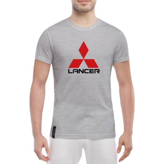 Футболка чоловіча Globuspioner класична Lancer сіра принт спереду