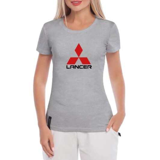 Футболка женская Globuspioner классическая Lancer серая принт спереди