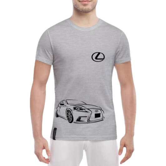 Футболка мужская Globuspioner классическая Lexus IS серый спереди