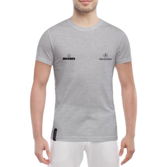Футболка мужская Globuspioner классическая Mercedes Brabus серый спереди