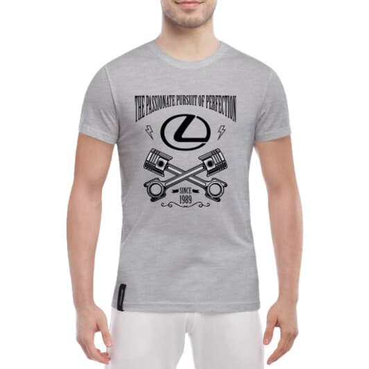 Футболка мужская Globuspioner классическая Lexus Retro серый спереди
