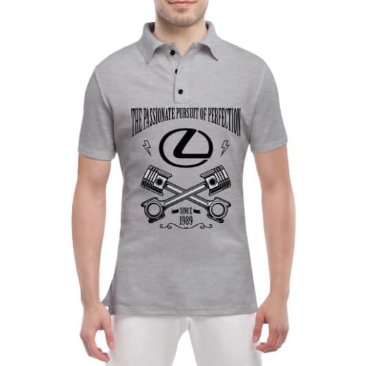 Футболка мужская Globuspioner поло Lexus Retro серый спереди