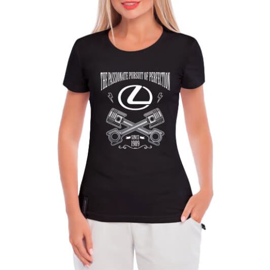 Футболка жіноча Globuspioner класична Lexus Retro чорна принт спереду