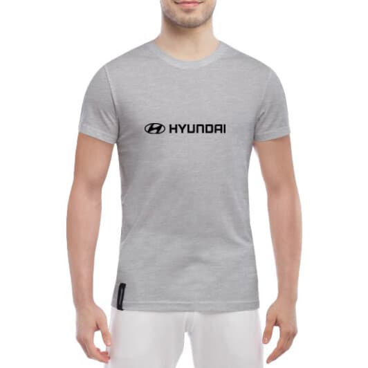 Футболка чоловіча Globuspioner класична Hyundai Logo сіра принт спереду
