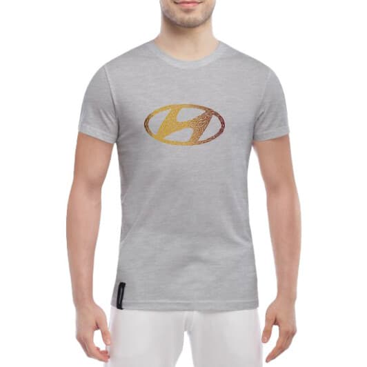 Футболка мужская Globuspioner классическая Hyundai Tribal Logo серый спереди