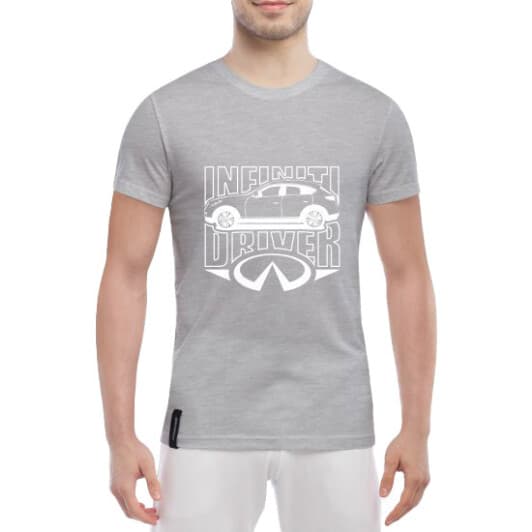 Футболка чоловіча Globuspioner класична Infiniti Driver сіра принт спереду