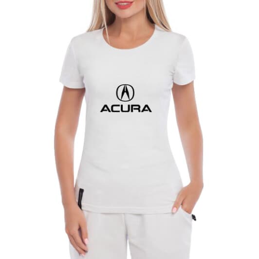 Футболка жіноча Globuspioner класична Acura біла принт спереду
