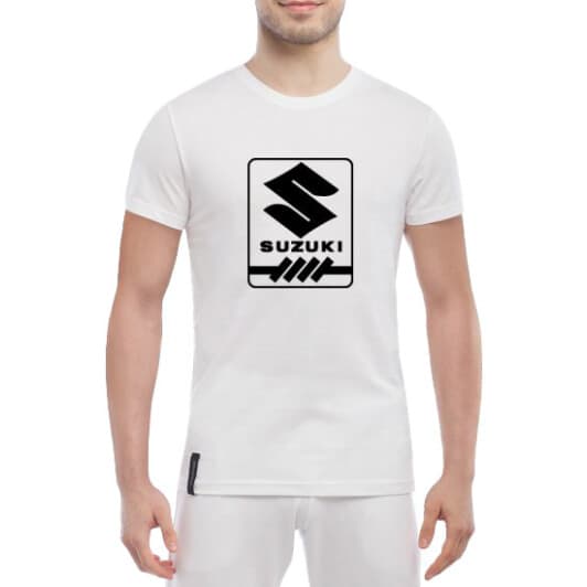 Футболка мужская Globuspioner классическая Suzuki Logo Vector белый спереди
