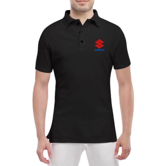 Футболка мужская Globuspioner поло Suzuki Big Logo Red and Blue черный спереди