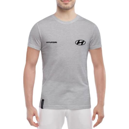 Футболка мужская Globuspioner классическая Hyundai Logo Wide серый спереди