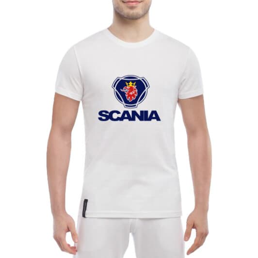 Футболка мужская Globuspioner классическая Scania Big Logo белый спереди