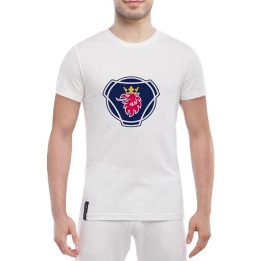 Футболка мужская Globuspioner классическая Scania Big Logo v2 белый спереди