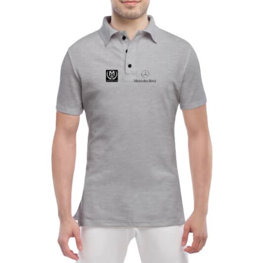 Футболка чоловіча Globuspioner поло Mansory сіра принт спереду
