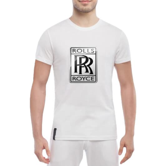 Футболка мужская Globuspioner классическая Rolls-Royce Big Logo Silver белый спереди