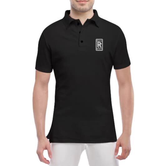 Футболка мужская Globuspioner поло Rolls-Royce Big Logo черный спереди