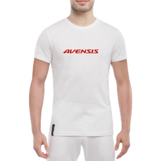 Футболка чоловіча Globuspioner класична Toyota Avensis біла принт спереду