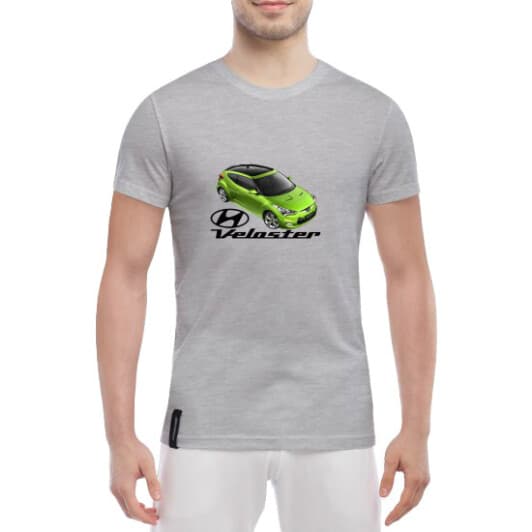 Футболка чоловіча Globuspioner класична Veloster сіра принт спереду