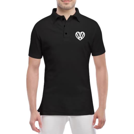Футболка мужская Globuspioner поло Volkswagen Love черный спереди