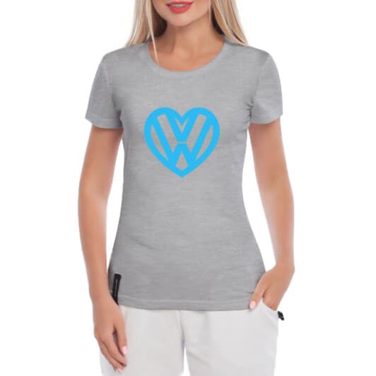Футболка женская Globuspioner классическая Volkswagen Love серая принт спереди