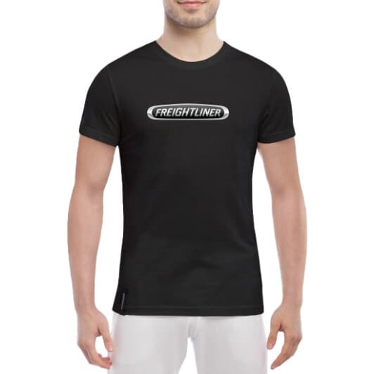 Футболка чоловіча Globuspioner класична Freightliner чорна принт спереду