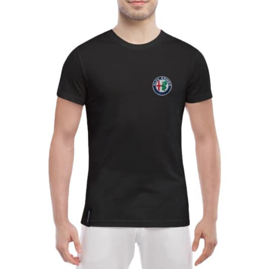 Футболка чоловіча Globuspioner класична Alfa Romeo Mini Logo чорна принт спереду