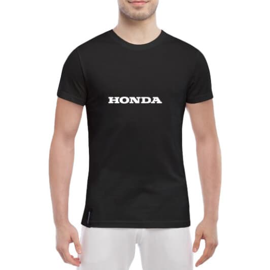 Футболка чоловіча Globuspioner класична Honda Logo v2 чорна принт спереду