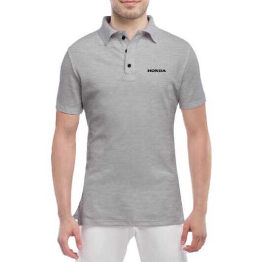 Футболка мужская Globuspioner поло Honda Logo v2 серый спереди