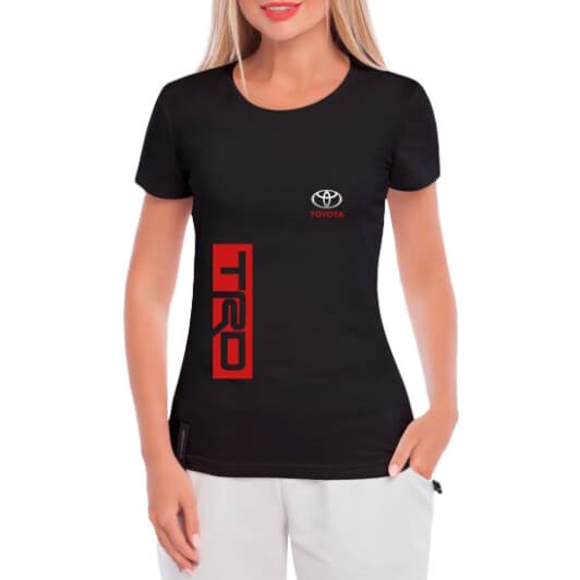 Футболка женская Globuspioner классическая Toyota TRD черная принт спереди