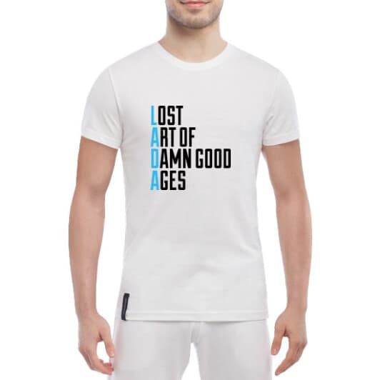 Футболка мужская Globuspioner классическая Lost Art of Damn good Ages белый спереди