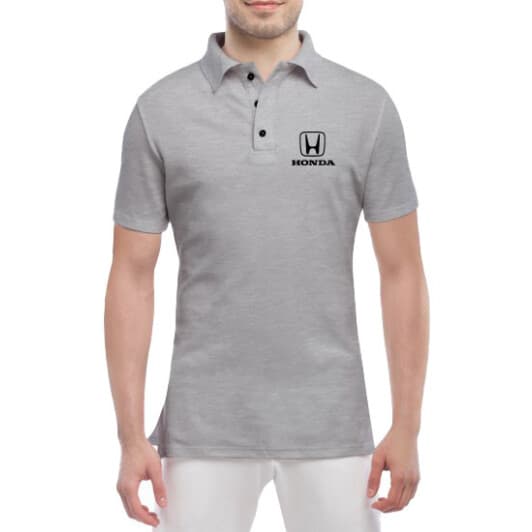 Футболка чоловіча Globuspioner поло Honda Big Logo Classic сіра принт спереду