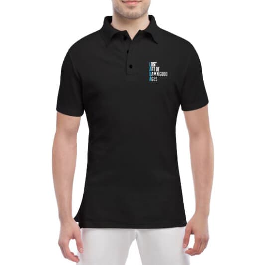 Футболка мужская Globuspioner поло Lost Art of Damn good Ages черный спереди