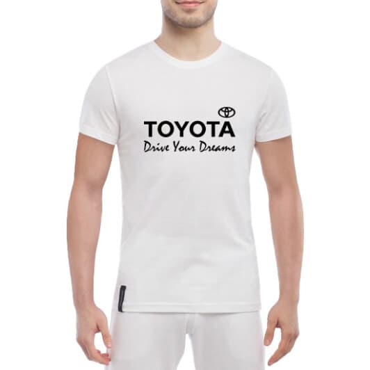 Футболка чоловіча Globuspioner класична Toyota Slogans біла принт спереду