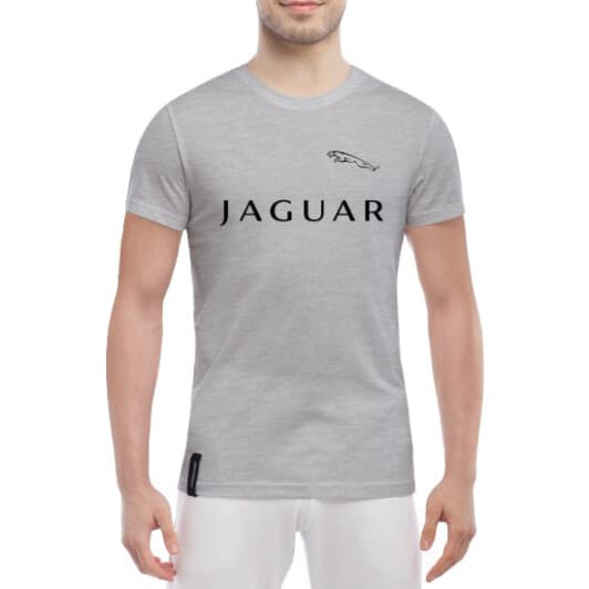 Футболка мужская Globuspioner классическая Jaguar Big Logo серый спереди