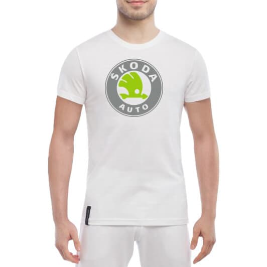 Футболка мужская Globuspioner классическая Skoda Auto Logo белый спереди