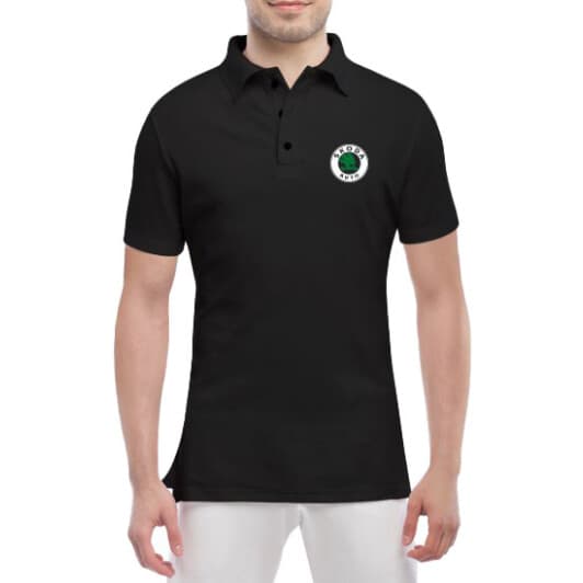 Футболка мужская Globuspioner поло Skoda Auto Logo черный спереди