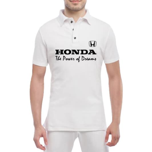 Футболка чоловіча Globuspioner поло Honda Slogans біла принт спереду