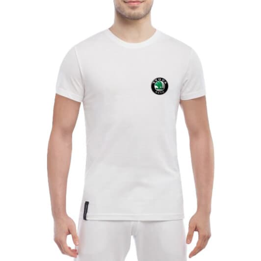 Футболка мужская Globuspioner классическая Skoda Auto Small Logo белый спереди