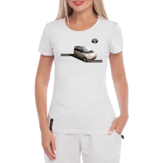 Футболка женская Globuspioner классическая Daewoo Matiz Tuning белая принт спереди