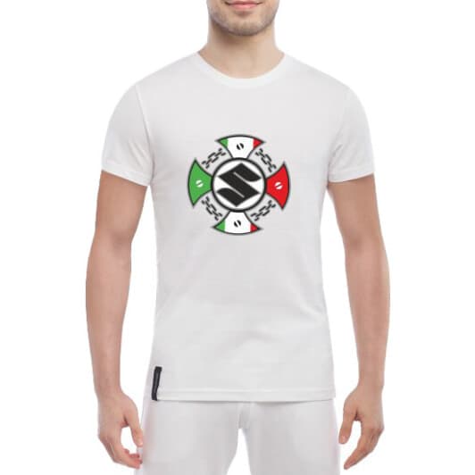 Футболка мужская Globuspioner классическая Suzuki Italy белый спереди